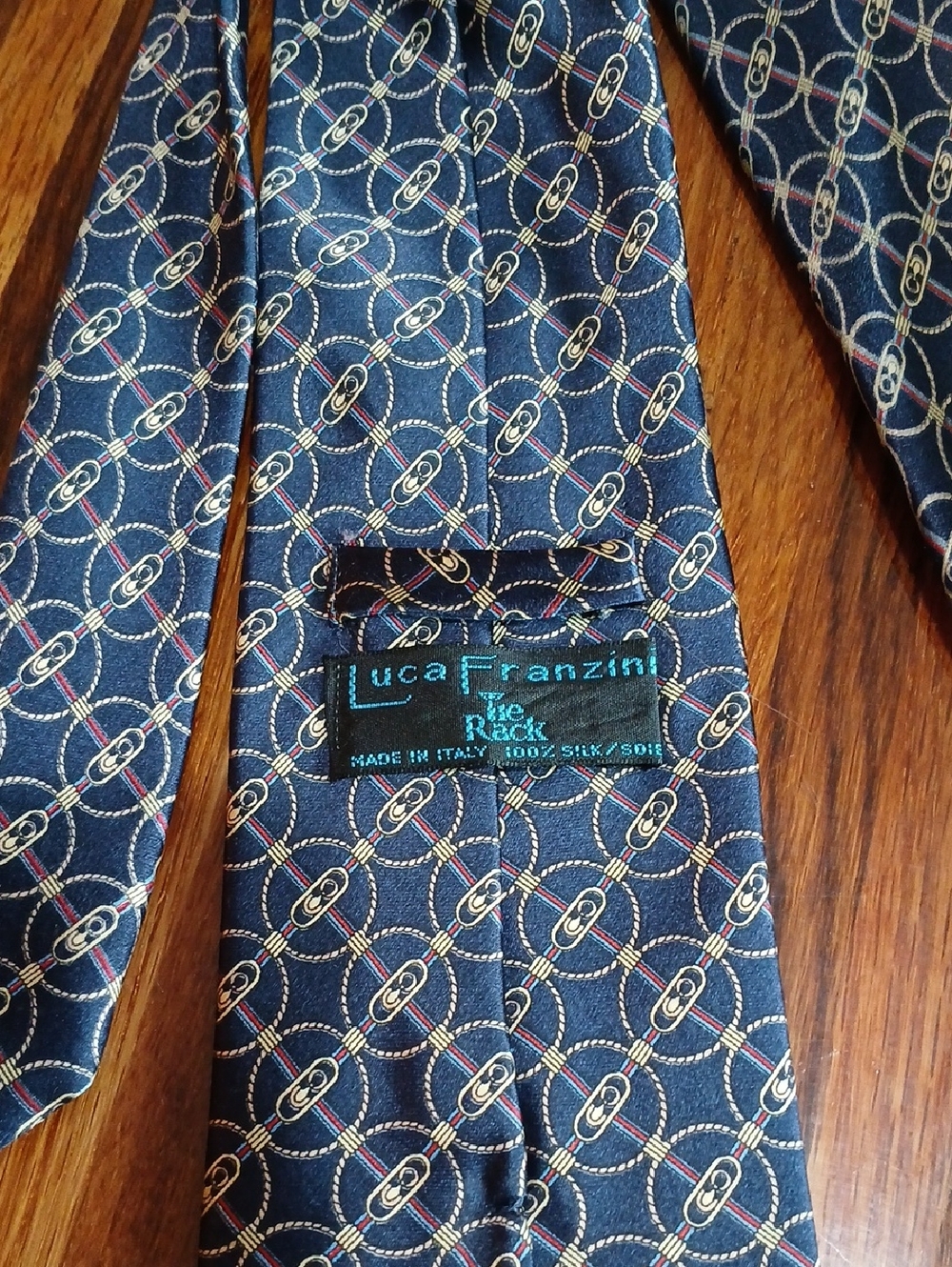 Luca Franzini Navy Patterned Silk Tie
